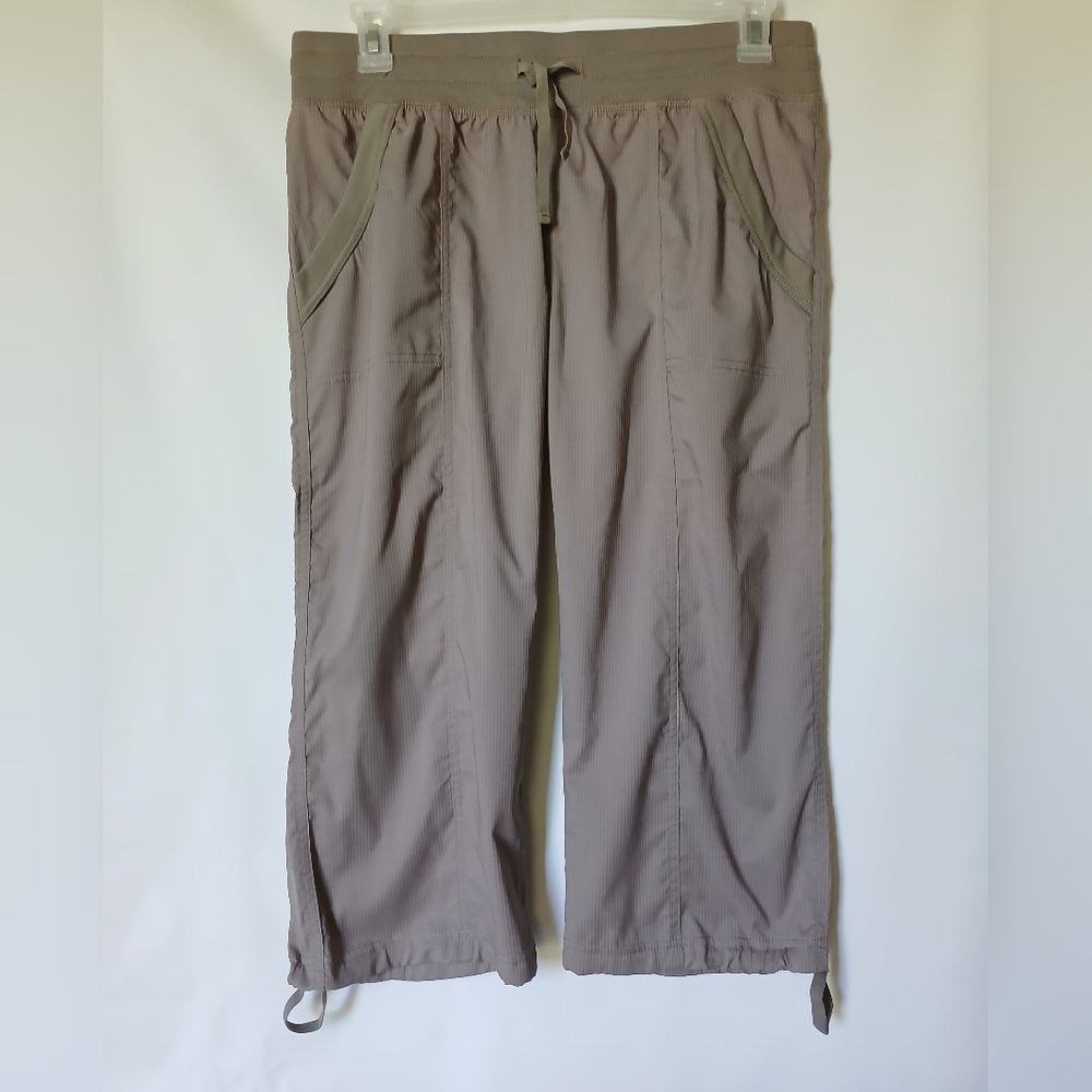 Marika Tek Womens Workout Yoga Lounge Pants Size L Color Tan Stripe